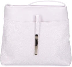 Karen D 099 fehér virág rostbőr táska