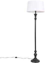 QAZQA Állólámpa fekete vászon árnyékolóval fehér 45 cm - Classico (99161)