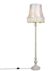 QAZQA Állólámpa szürke, krémszínű Granny búrával - Classico (95296)