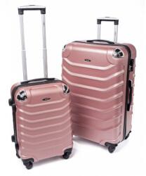 Rogal Rózsaszín 2 darabos keményfedeles bőröndkészlet " Premium" - 2 méret (S730set2-rosegold-HU)