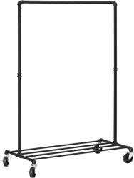 Klubfotel Gurulós fém ruhatartó állvány - fekete