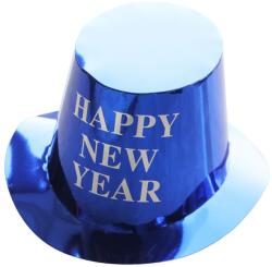 Cyrax Palarie Happy New Year pentru Revelion, Palarie Magica din Hartie 29 x 25 x 15.5 cm Colorata Sclipitor Albastru (162149)