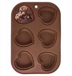 ORION Muffin Forma Szilikon Narancssárga Szív Muffin Sillinie 6 Db (4904420186992)