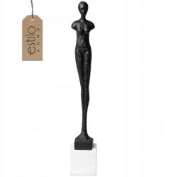 Estilo Home Dekoratív Szobor Nagy Női Figura 43cm Márvány Alappal (Rzeźba Kobieta Metal Stal - ESH028 WOMEN)