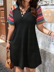 Shein Fekete Ruha Színes Ujjakkal (2XL) (610640)