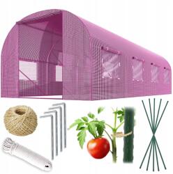 Plonos Kerti Fólia Alagút Kerti Üvegház 2, 5x4m Fólia Rúd 10m2 Rózsaszín (4979-B)