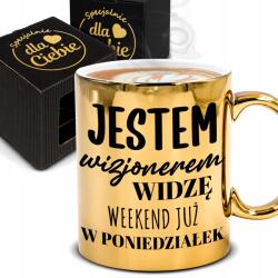 Funandstyle Arany Bögre Ajándék Irodai Munkához Megálmodó Vagyok Díszcsomagolás