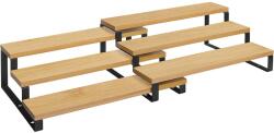SONGMICS Bambusz fűszertartó polc, lépcsős fűszertartó, 2db polc rendszerező készlet (KCS016N01)