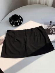 Shein Fekete Cipzáras Szoknya-rövidnadrág Y5U S06__XS