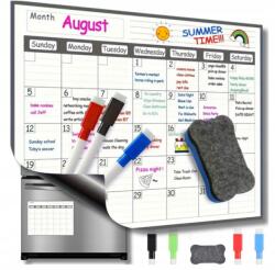  Mágneses Tábla Mágnes Tervező Havi Hűtőnaptár Filctollak (MAGNETYCZNA MAGNES NOTES)