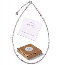  Női nyaklánc természetes kőből finom ametiszt Ajándék (TEL00037)