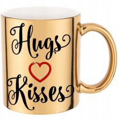 Funandstyle Fémes Bögre Csillogó Arany Hugs Kisses 300ml Mix Több Minta