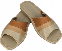 Baffiks Papucs Topánka Bőr Csipke Lengyel Papucs Női Otthoni Barna (D02-brąz paski)