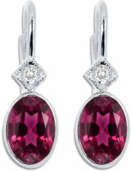 White & Black Ovális rubin és gyémánt fülbevaló - 0, 9 karát (AU14308)