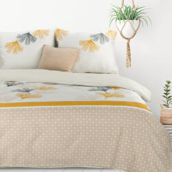 Takoy Pamut és mikroszálas ágyneműhuzat 220x200 cm fehér, bézs ginkgolevélmintával LEA7 Design 91