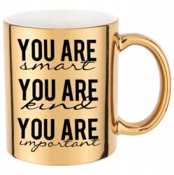 Funandstyle Metál Bögre Fényes Arany You Are Smart You Are Kind 300ml Mix Wz