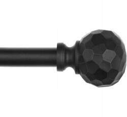  Teleszkópos függönykarnis Szximu 122-218 cm fekete, kerek, gyémánt mintás véggel (B08TWRK5PX)