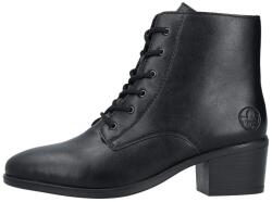 RIEKER Ghete dama, negru, casual, piele ecologica, cu toc, Rieker 73930-00-Negru (Marime: 38) (73930-00-Negru-38)