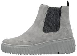 RIEKER Ghete dama, gri, casual, piele ecologica, cu talpa groasa, Rieker N2553-40-Gri (Marime: 39) (N2553-40-Gri-39)