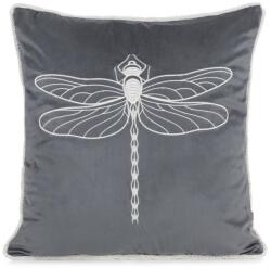 Takoy Bársony díszpárnahuzat szitakötő hímzéssel és díszszegéllyel