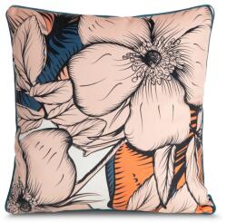 Takoy Kétoldalas bársony díszpárnahuzat EMMA virágmintával és díszes szegéllyel