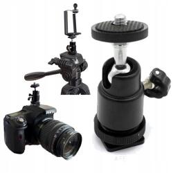 Massa Mini Gömbfej ISO vakupapucsra 1/4"-os rögzítés vagy vakupapucsra, 1/4"-os menet, 55mm magasság, 32mm szélesség (GŁOWICA ISO)