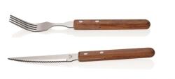 WAŚ Set cutit+furculita inox cu maner din lemn (519000+519001) Tacam