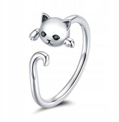 Bamoer 925-ös ezüst gyűrű 3D macska mintával ajándékba is kiváló