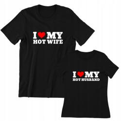 LOGOSTORE Házassági Évforduló Póló Pároknak Valentin Napi Ajándék Szett (I LOVE MY HOT WIFE HUSBAND)