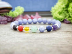 R. M. ékszer Tisztánlátás akvamarin csakra ásvány karkötő (2010-RM-21)