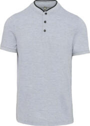 Kariban Férfi mandarin galléros rövid ujjú póló, Kariban KA223, Oxford Grey/Black-2XL (ka223ogr-bl-2xl)