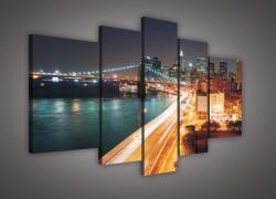 Consalnet Vászonkép, 5 darabos, New York este 170x100 cm méretben (C5-148S4A)