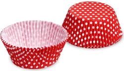 Wimex Méteres és 50x30 mm fehér-vörös pöttyös cukrászkosár 40 db - Wimex (65582)