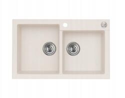 Alveus kétmedencés mosogató 2 rekeszes gránit Bézs szifon (Rock 90)