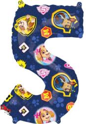 Amscan Ballon 66x45 cm Paw Patrol szám 5 - Amscan (4213901) Lufi