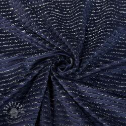  Elasztikus bársony anyag VELVET LUREX Stripe marine