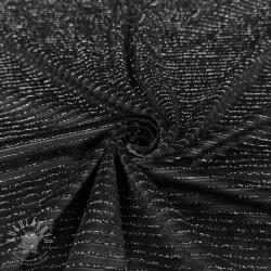  Elasztikus bársony anyag VELVET LUREX Stripe black