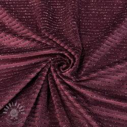  Elasztikus bársony anyag VELVET LUREX Stripe bordeaux