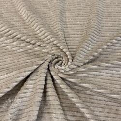  Elasztikus bársony anyag VELVET LUREX Stripe beige
