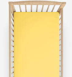 Goldea gyermek pamut lepedő kiságyba - sárga 60 x 120 cm
