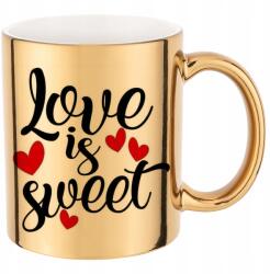Funandstyle Metál Bögre Csillogó Arany Love Is Sweet 300ml Mix Több Minta