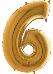 Grabo Felfújható lufi sorszáma 6 arany színű, 102 cm, extra nagy méret - Grabo (026G-P)