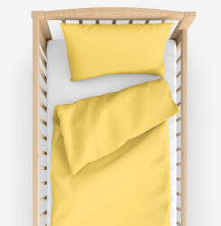 Goldea gyermek pamut ágyneműhuzat kiságyba - sárga 110 x 125 és 35 x 55 cm
