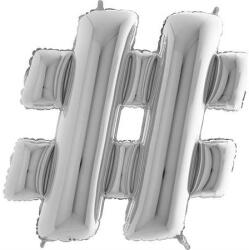 Grabo Ezüst hashtag alakú fóliás lufi, 102 cm - Grabo (479S-P)