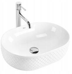 Rea Fehér Rea Oktawia Pultra Mosdókagyló Mosdó, Mély, Díszített Tál (REA-U6366)