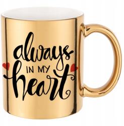 Funandstyle Metál Bögre Csillogó Arany Always In My Heart 300ml Mix Több Minta