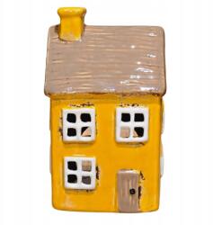  Kerámia házikó sárga, barna tetővel (ZF)