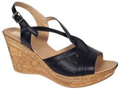 MV Ciucaleti Sandale dama negre din piele naturala cu platforme de 8cm BVS45N, marimea 36