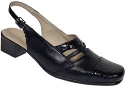 MV Ciucaleti Sandale dama negre din piele naturala cu toc de 4cm SB3N, marimea 41