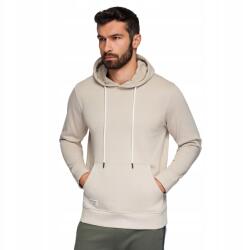 Ombre Férfi kapucnis kenguru pulóver világosbézs V1 OM-SSBN-0177 XL (148442)